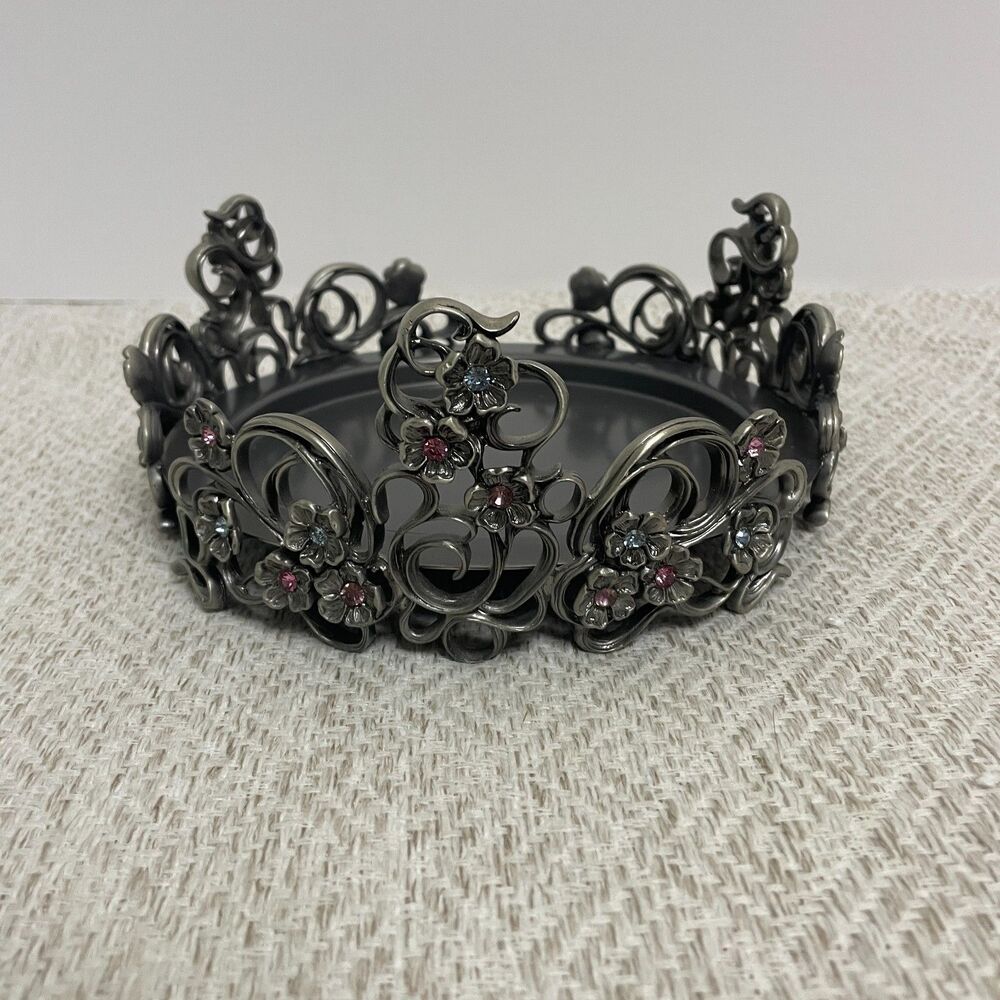Vintage PartyLite Jewels 3 Wick Candle Holder HB3303U Floral Scroll Design